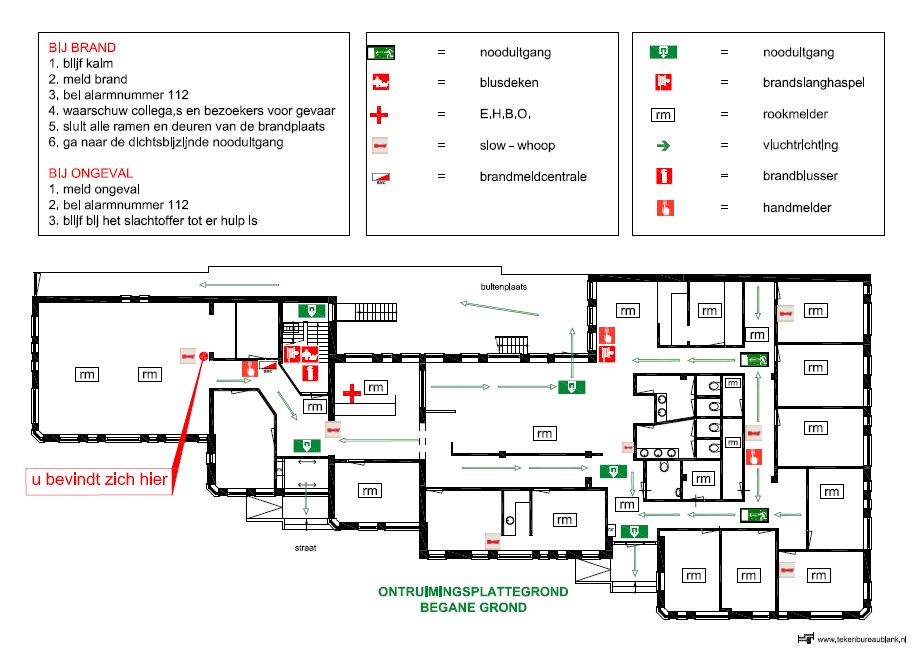 tekenbureaublank - Ontruimingsplattegrond